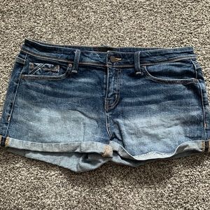 Women’s Buckle Black Jean Shorts